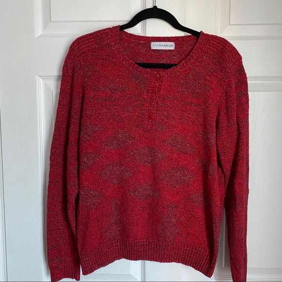 SAG HARBOR RED SWEATER - Picture 2 of 6